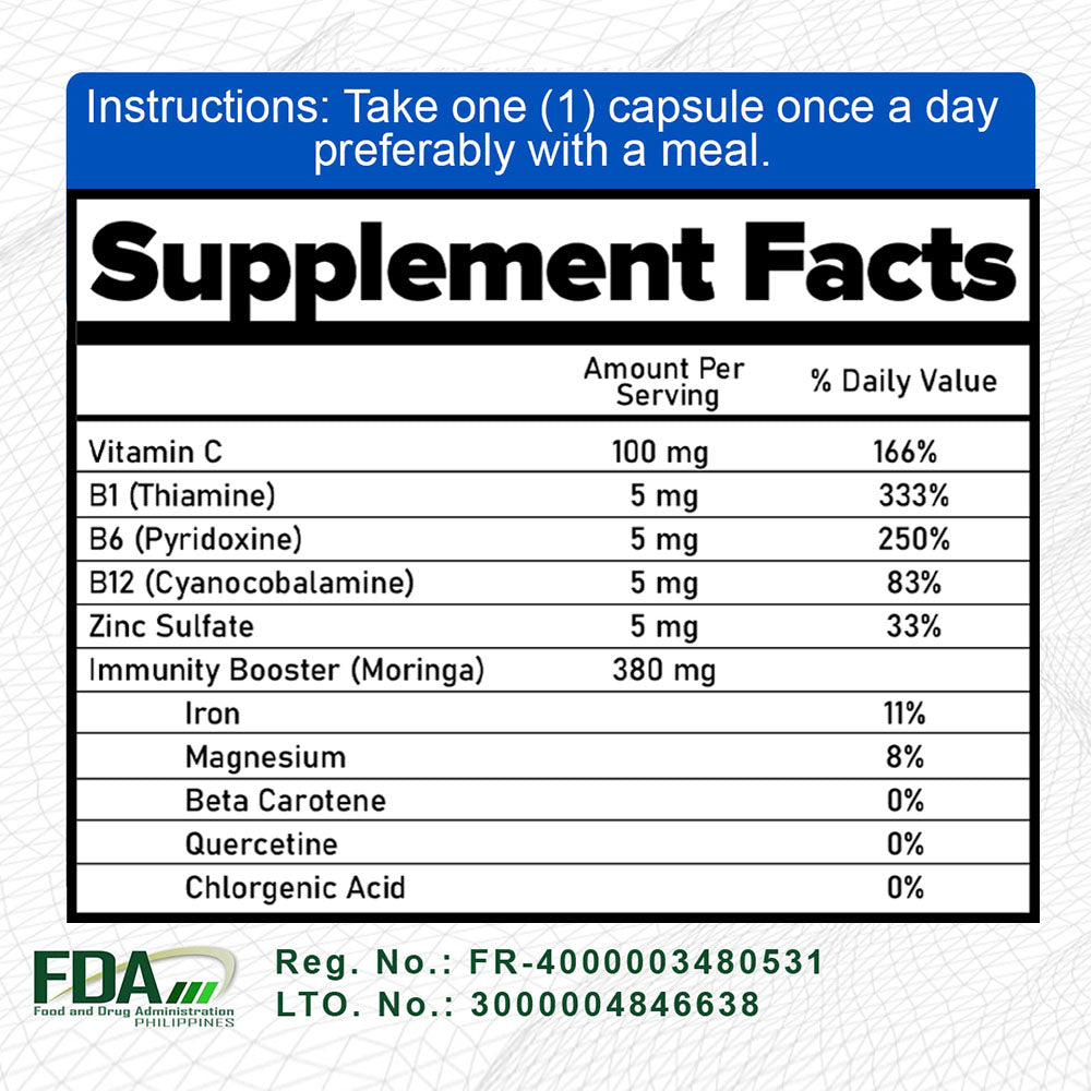 Dianerve™ B1+B6+B12+Vit. C+Zinc+Moringa